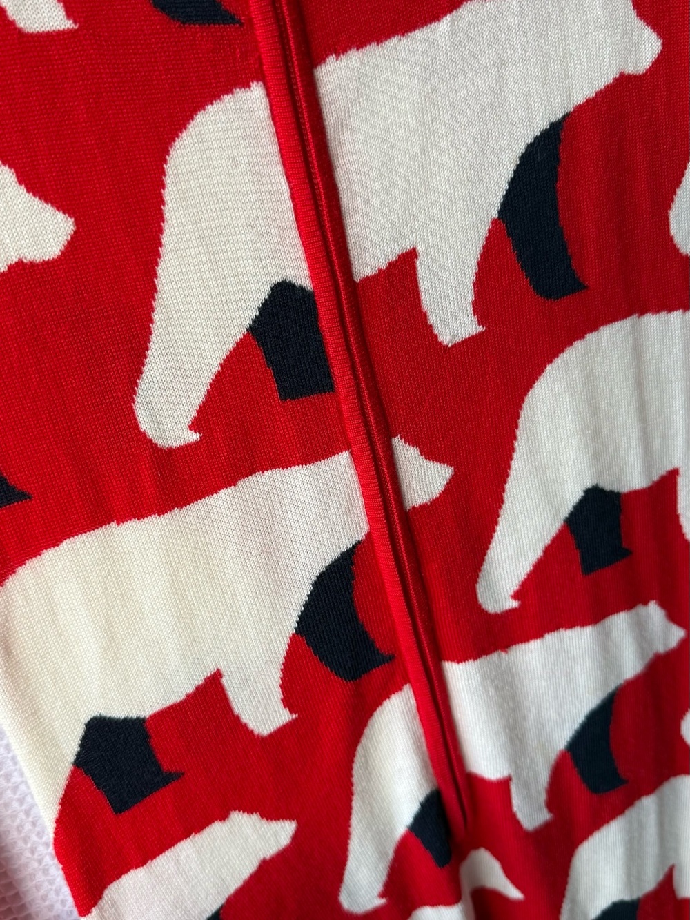 Perfect Moment Red and Cream Polar Bear Print Merino Wool One-Piece - Picture 2 of 5